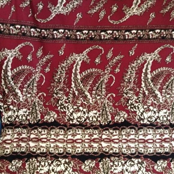 NWT Rafaella Textured Scoop Neck Blouse Sz 3X Burgundy Red Paisley - Picture 8 of 10